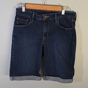 Levi's Jean Shorts Womens Size 30 Size 10 Blue Bermuda Cuffed